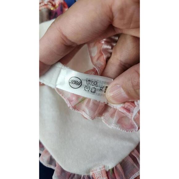 Pink Gingham Strawberry Print Bra Womens XL Ruffle Lace Kawaii Bow Cute Lingerie - Picture 5 of 5